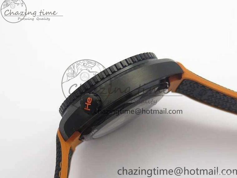0504 Planet Ocean Master Chronometer Chrono DLC OM 1:1 Best Edition Black Dial On Nylon Strap A Chic 8103